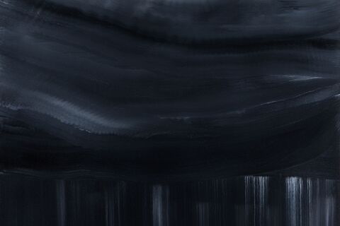 Rinaldo invernizzi, antracite 7, olio su tela, cm 120 x 120 - foto gianluca di ioia